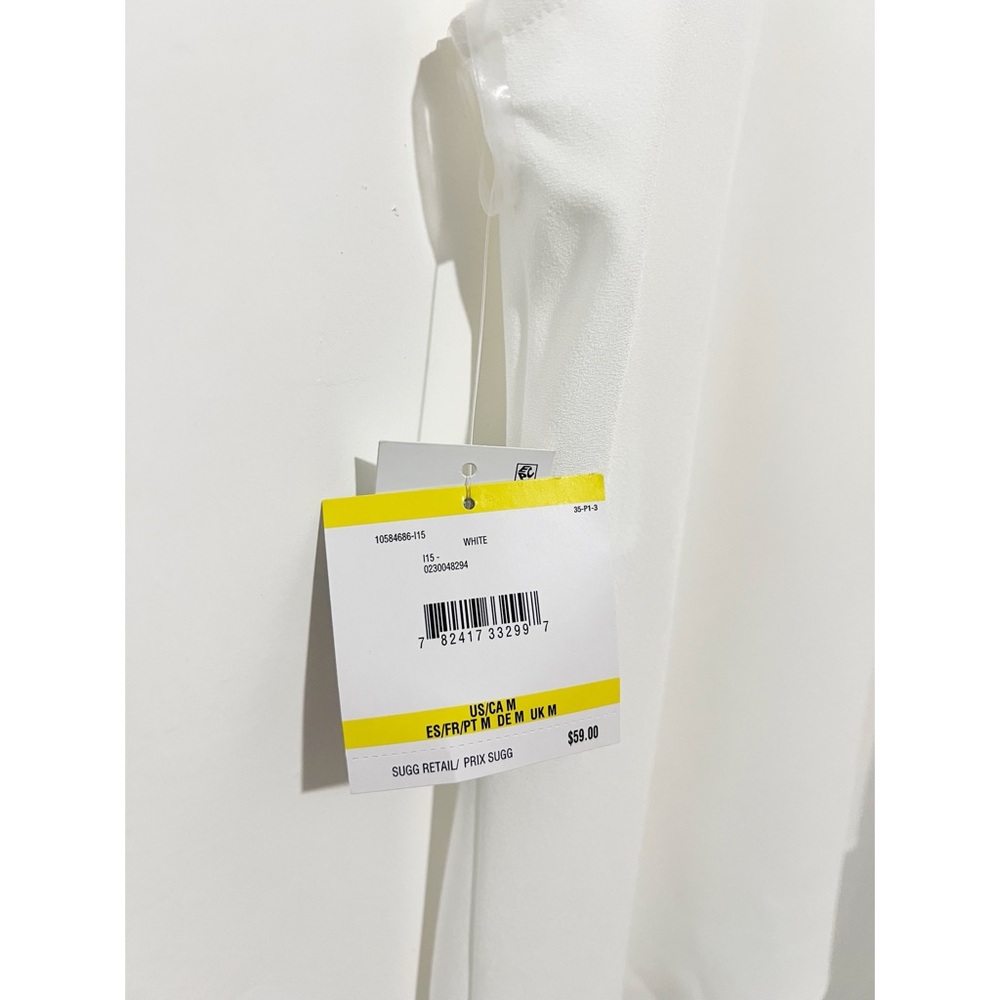 Kasper Women's White Sleeveless Tie-Neck Top Size Medium - Picture 9 of 11